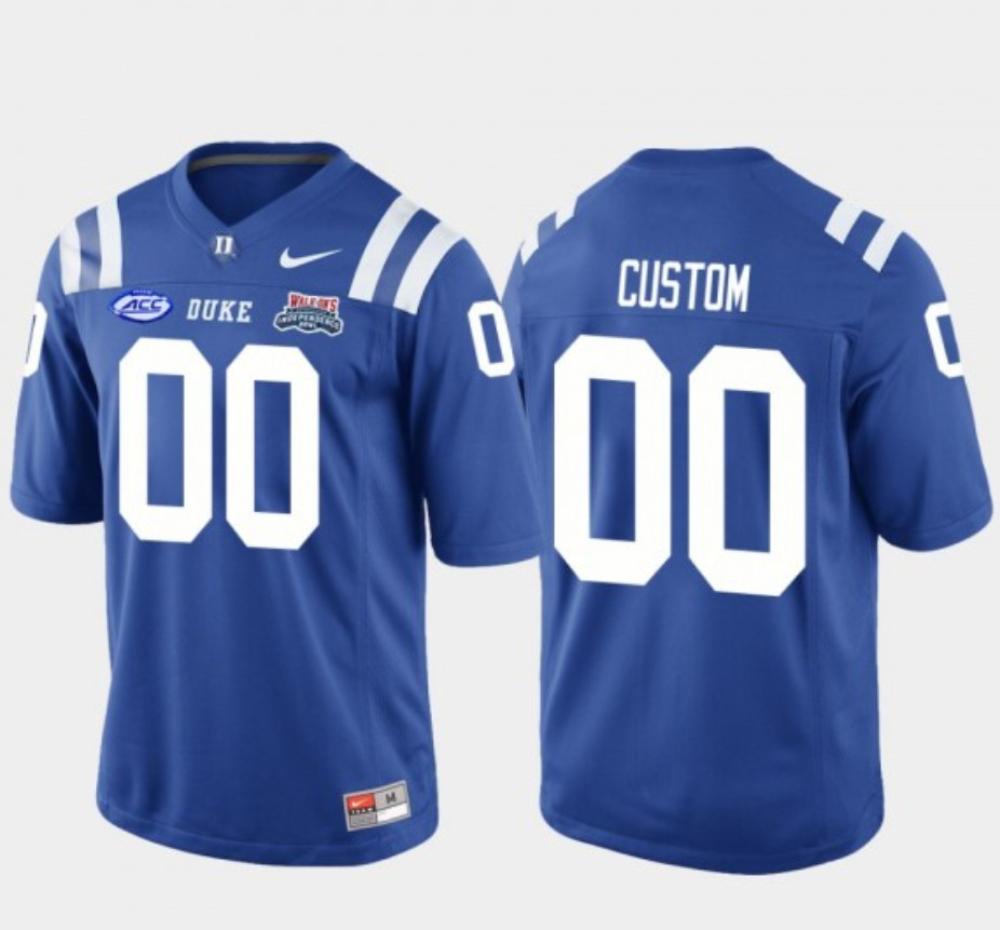 Mens Duke Blue Devils 00 Custom Royal College Football Bowl Jersey