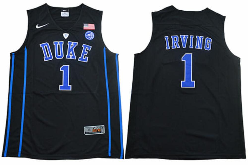 Mens Duke Blue Devils 1 Kyrie Irving Basketball Ncaa Basketball Jersey Black