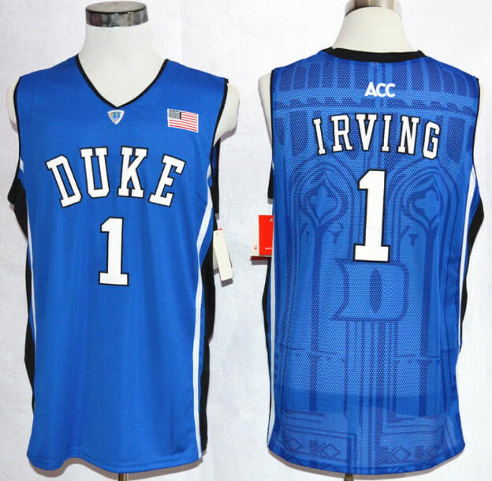 Mens Duke Blue Devils 1 Kyrie Irving Basketball Ncaa Basketball Jersey Blue