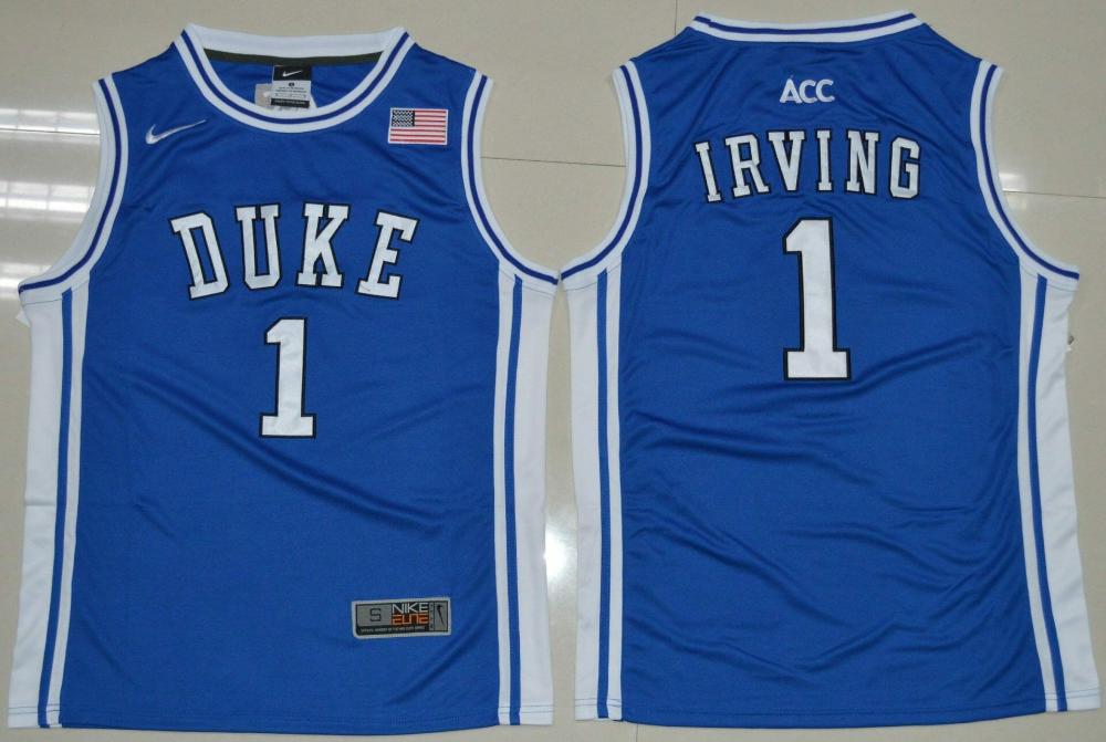 Mens Duke Blue Devils 1 Kyrie Irving Ncaa Basketball Jersey Blue Vintage