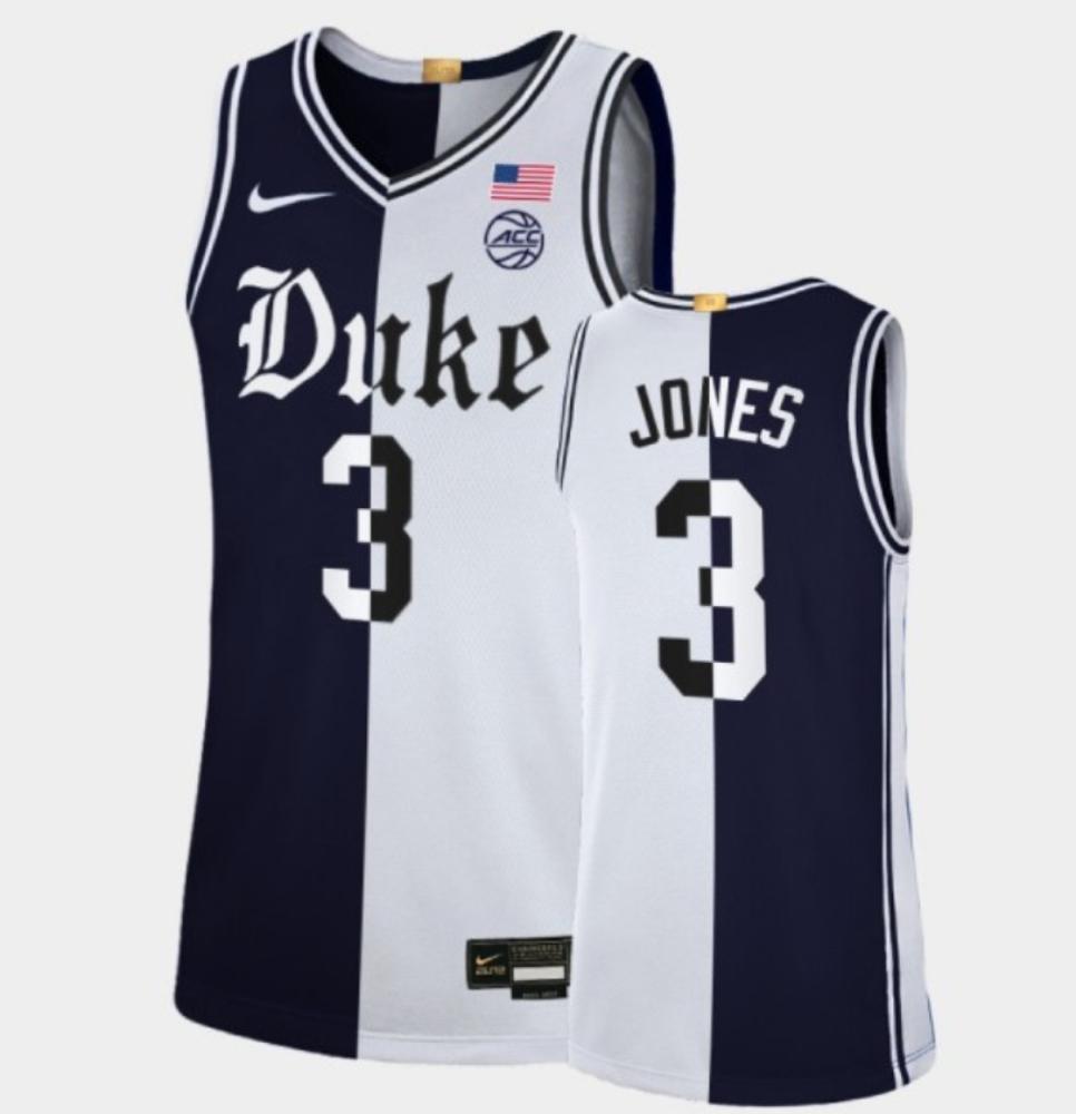 Mens Duke Blue Devils 3 Tre Jones Whitenavy Limited College Basketball Jersey