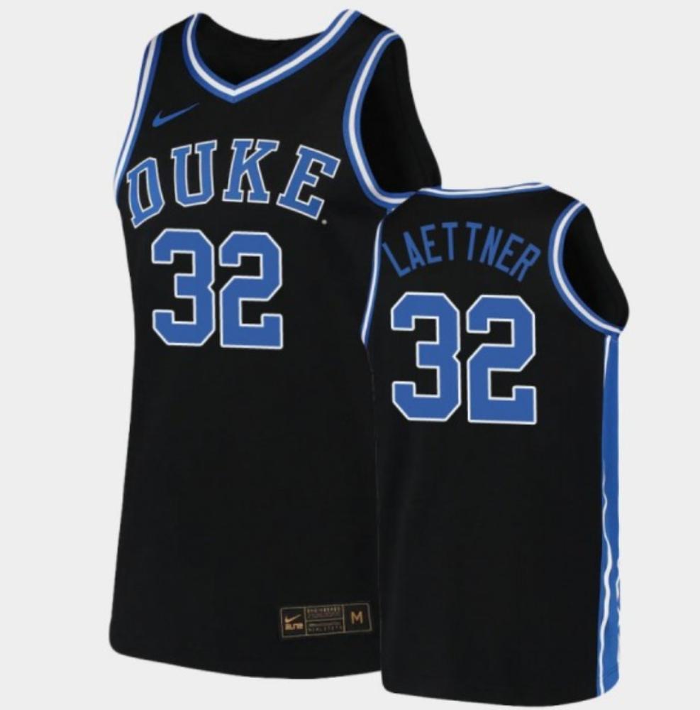Mens Duke Blue Devils 32 Christian Laettner College Basketball Jersey Black