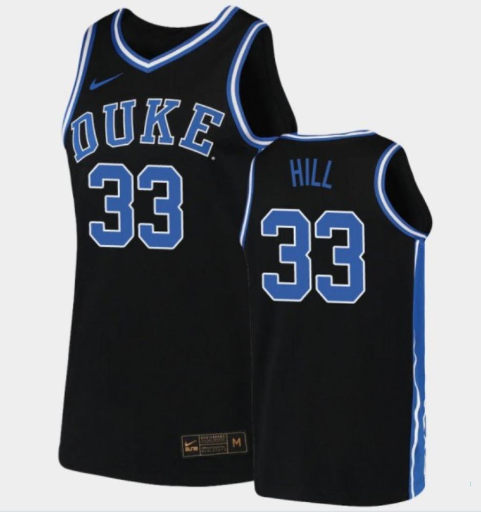 Mens Duke Blue Devils 33 Grant Hill College Basketball Jersey Black