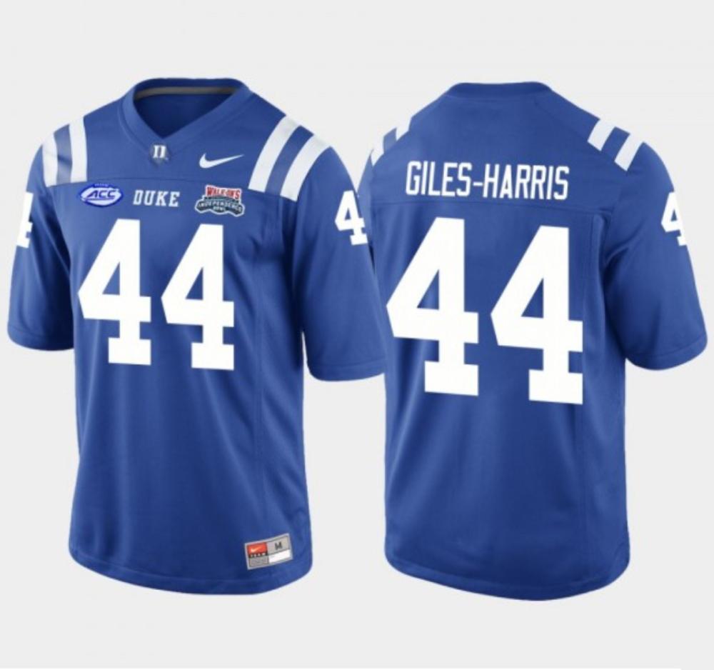 Mens Duke Blue Devils 44 Joe Giles harris College Football Bowl Jersey Blue