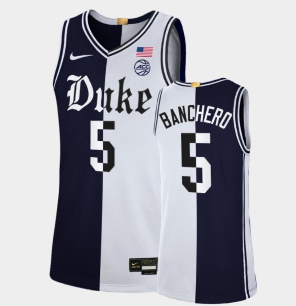 Mens Duke Blue Devils 5 Paolo Banchero Basketball Jersey Navywhite