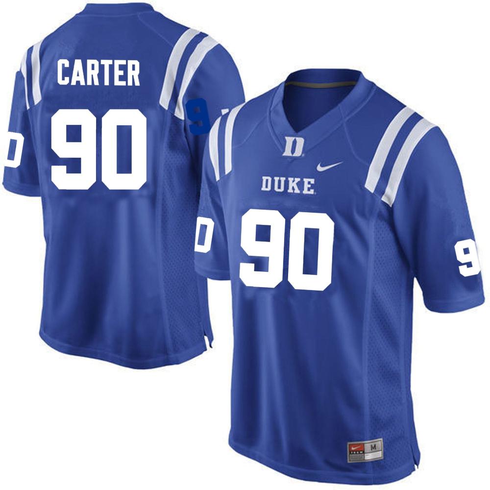 Mens Duke Blue Devils Dewayne Carter Jersey 90 College Blue