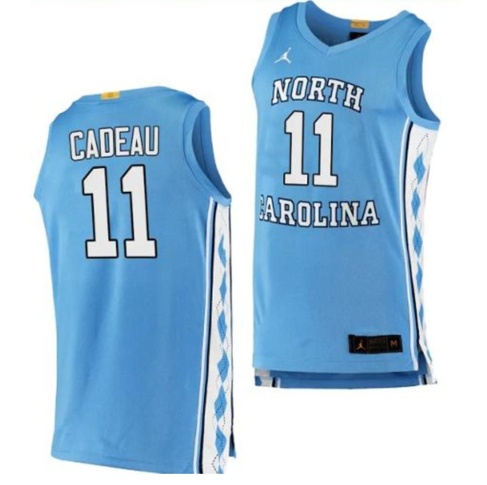 Mens Elliot Cadeau Jersey 11 North Carolina Tar Heels Basketball College Blue