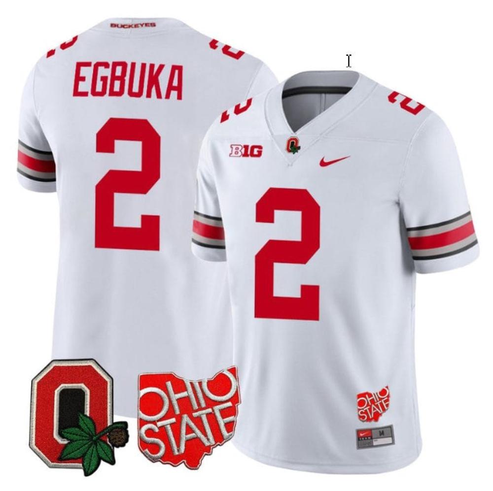 Mens Emeka Egbuka Jersey 2 Ohio State Buckeyes College Football Stitched Logo