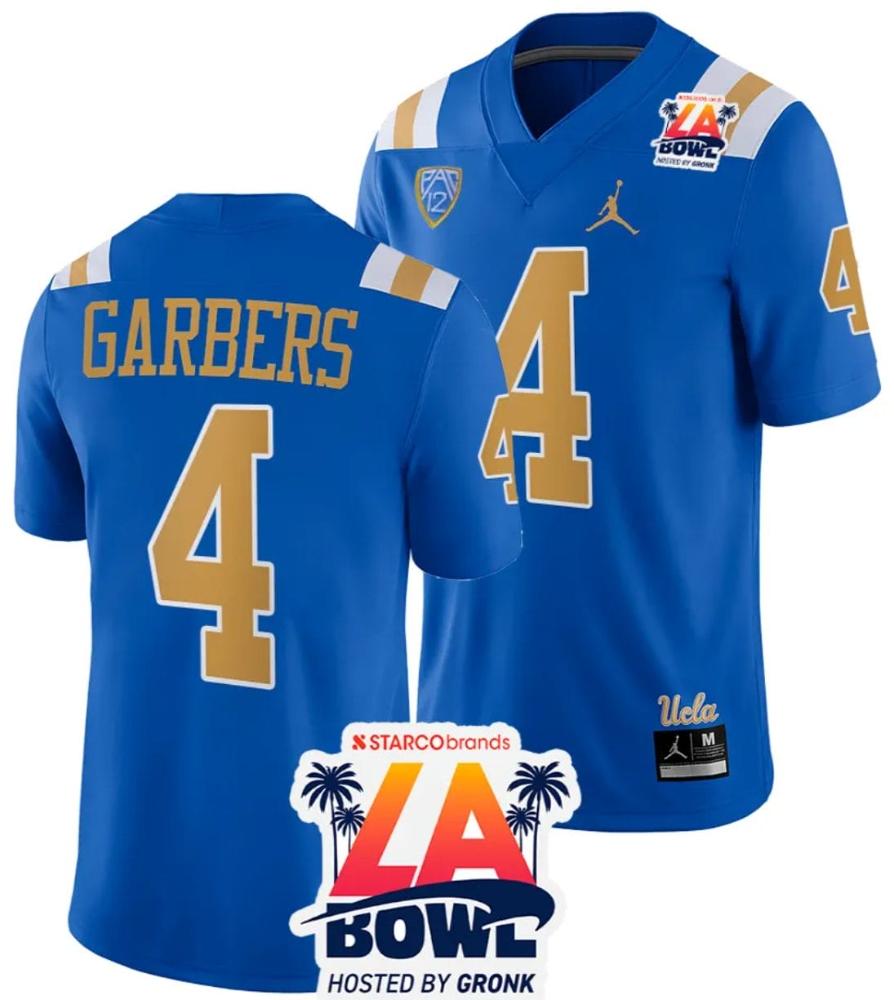 Mens Ethan Garbers Jersey 4 Ucla Bruins 2023 La Bowl College Football Blue