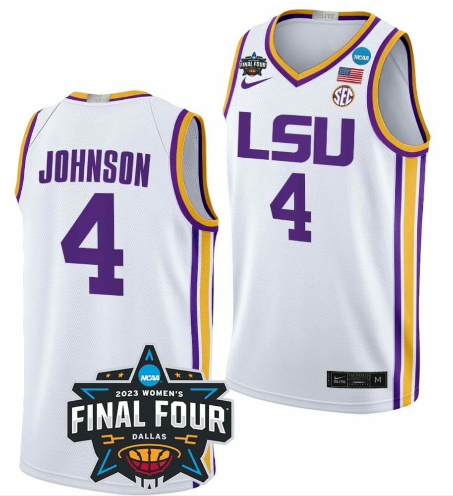 Mens Flaujae Johnson Jersey Lsu Tigers Basketball 2023 Ncaa Final Four Garnet