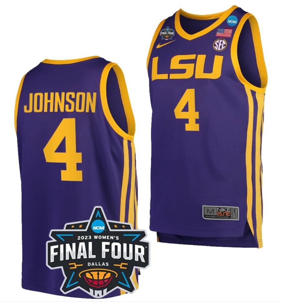 Mens Flaujae Johnson Jersey Lsu Tigers Basketball College 2023 National Cha