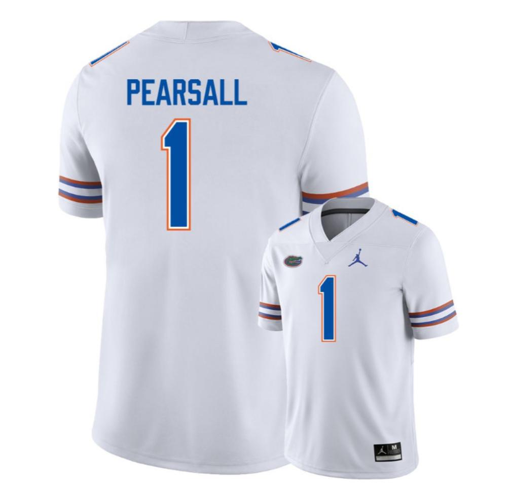 Mens Florida Gators 1 R Pearsall Ncaa Football Jersey White
