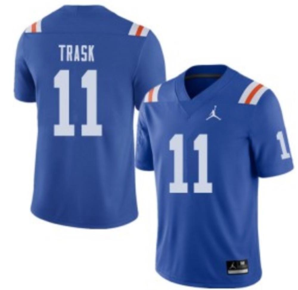 Mens Florida Gators 11 Kyle Trask College Football Jersey Blue