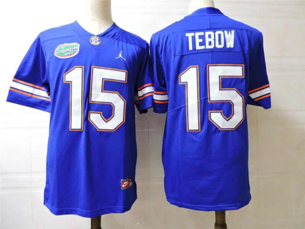 Mens Florida Gators 15 Tim Tebow College Football Jersey Blue