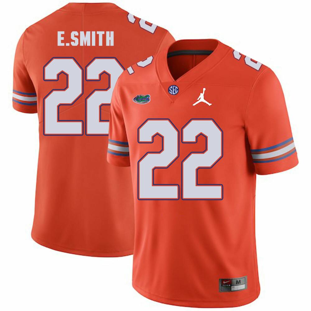 Mens Florida Gators 22 Emmitt Smith Jersey College Orange Logo Patch