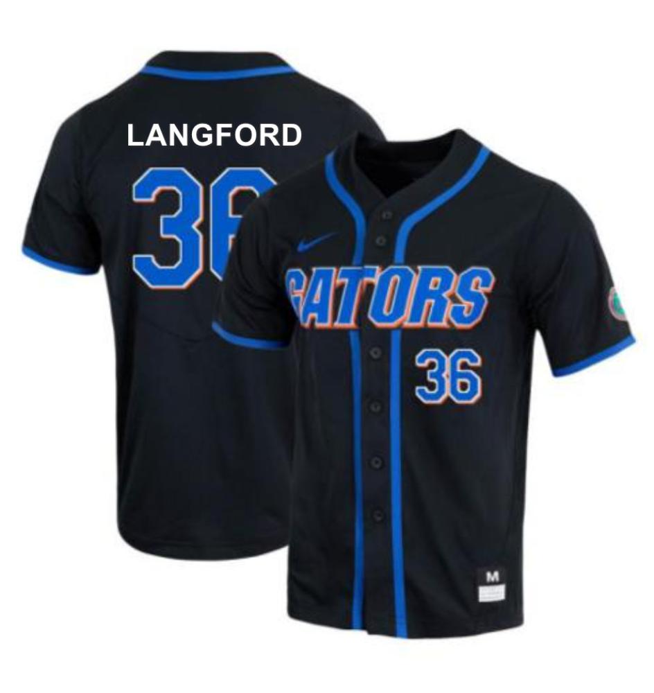 Mens Florida Gators 36 Authentic Wyatt Langford Alumni Jersey   Black