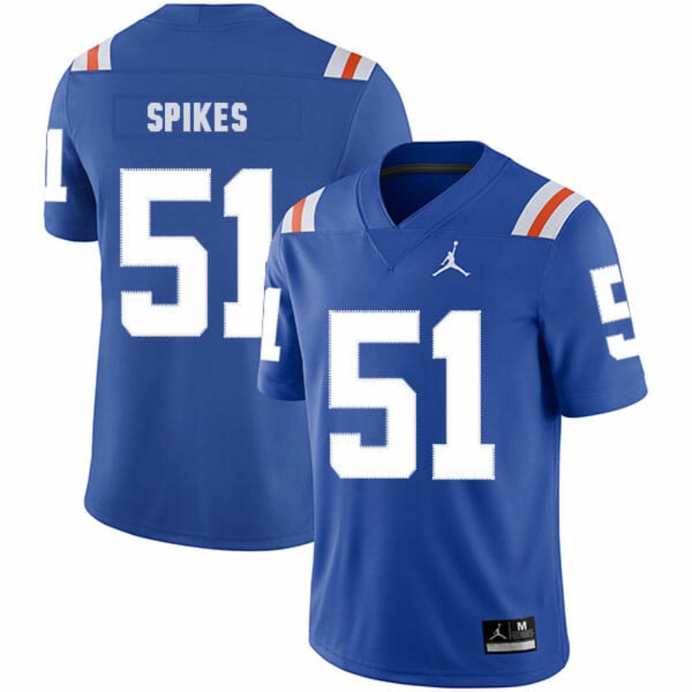 Mens Florida Gators 51 Brandon Spikes Ncaa Football Jersey Blue