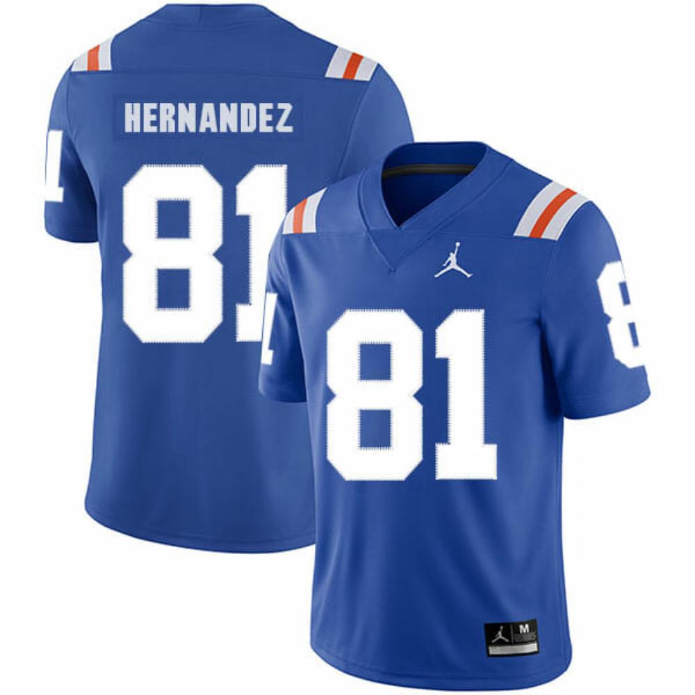Mens Florida Gators 81 Aaron Hernandez Football Ncaa Jersey Blue