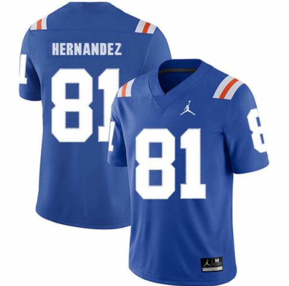 Mens Florida Gators 81 Aaron Hernandez Ncaa Football Jersey Blue
