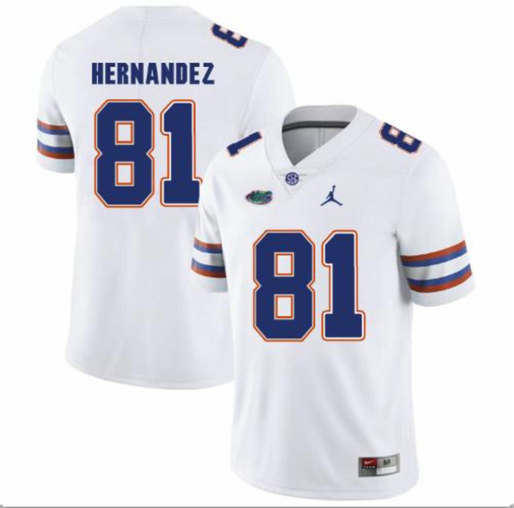 Mens Florida Gators 81 Aaron Hernandez Ncaa Football Jersey White