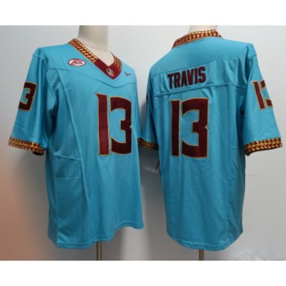 Mens Florida State Seminoles 13 Jordan Travis Blue Limited Ncaa Jersey