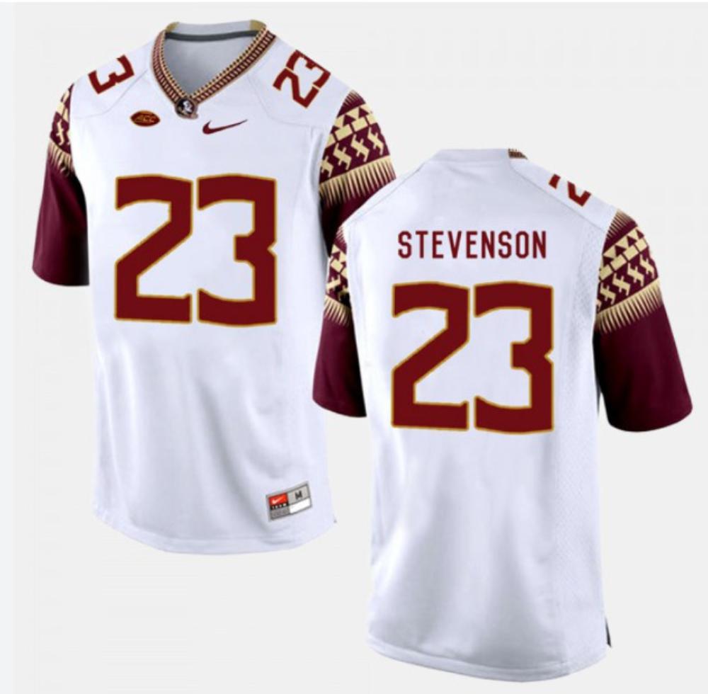 Mens Florida State Seminoles 23 Stevenson College Football Jerseys White
