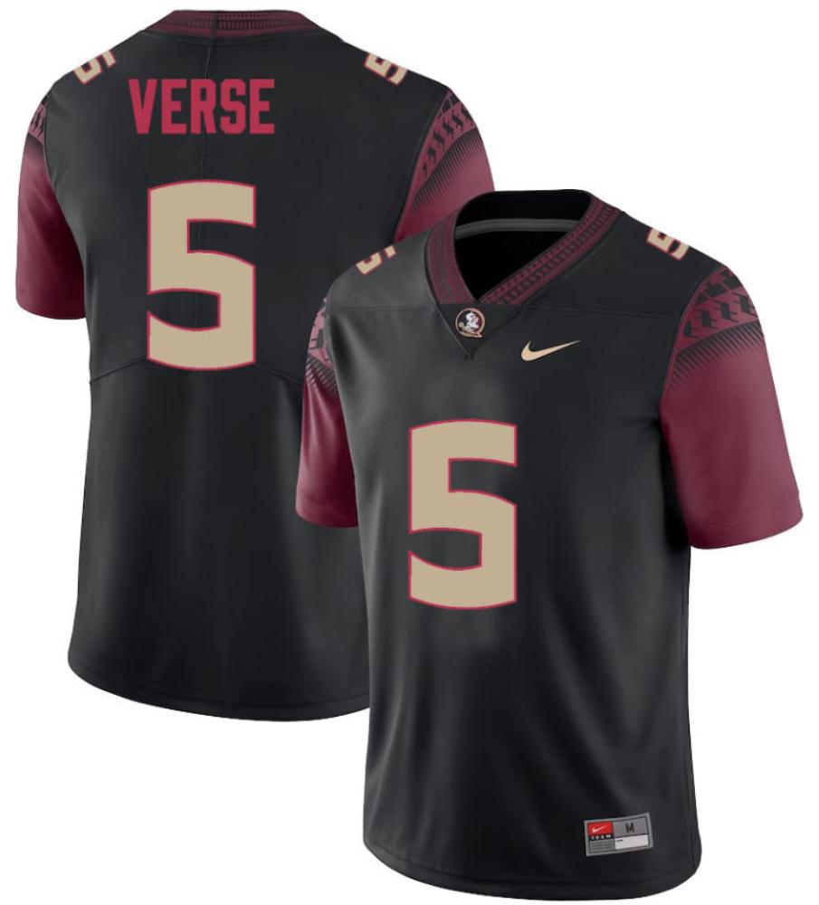 Mens Florida State Seminoles 5 Jared Verse College Football Jerseys Black