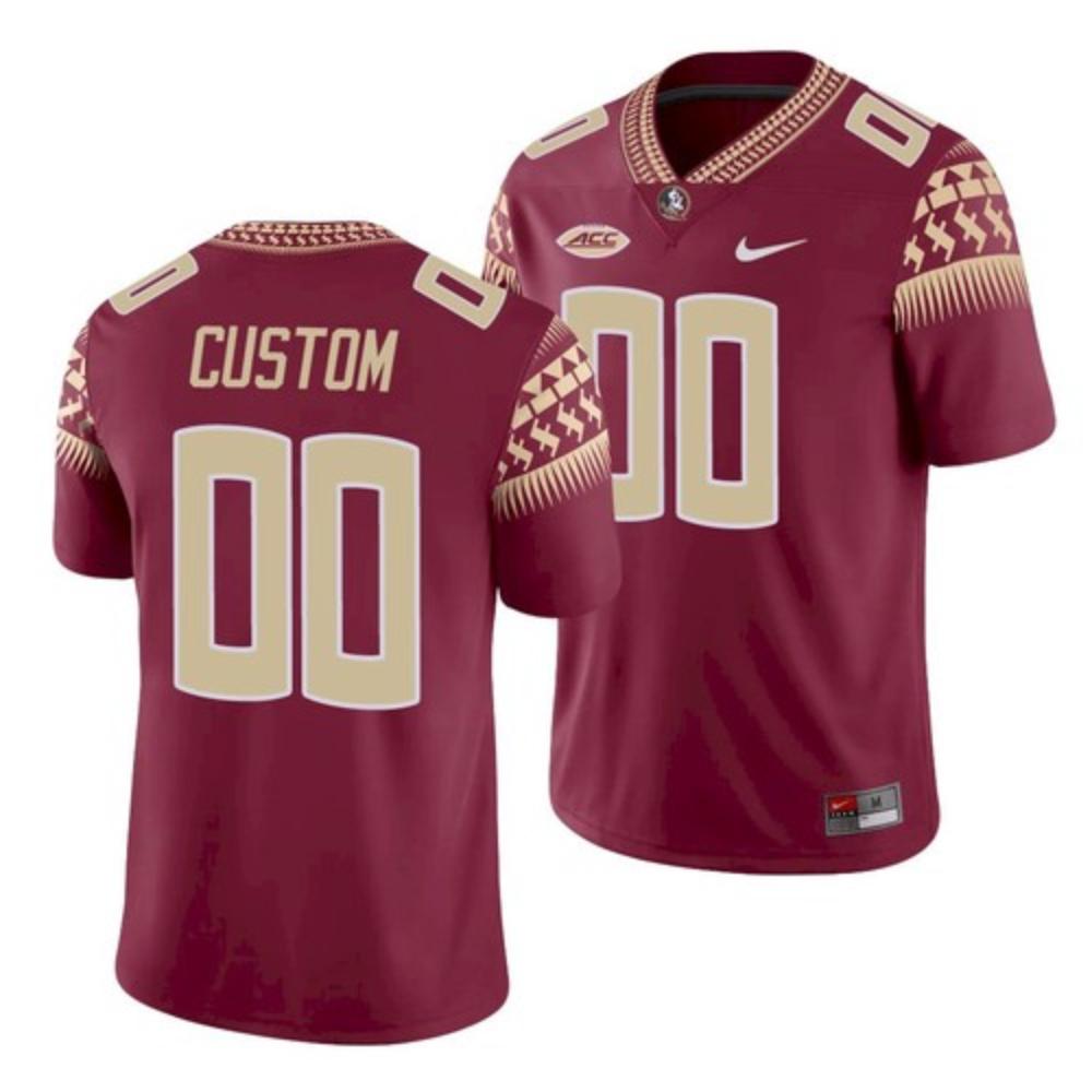 Mens Florida State Seminoles Custom Garnet Game College Football Jersey
