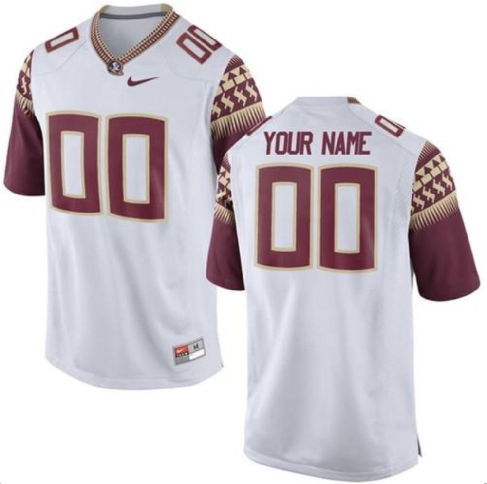 Mens Florida State Seminoles Custom Jersey Ncaa Football Jersey White