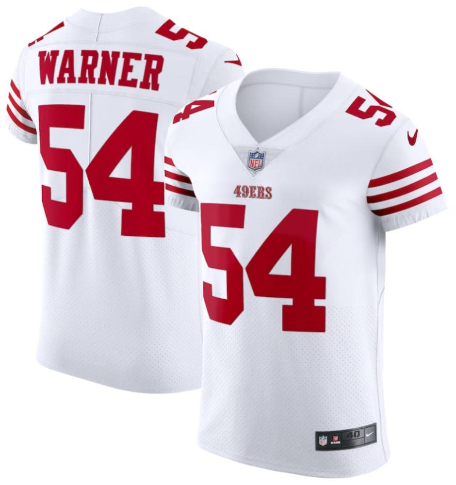 Mens Fred Warner 54 White San Francisco 49ers Vapor Elite Jersey
