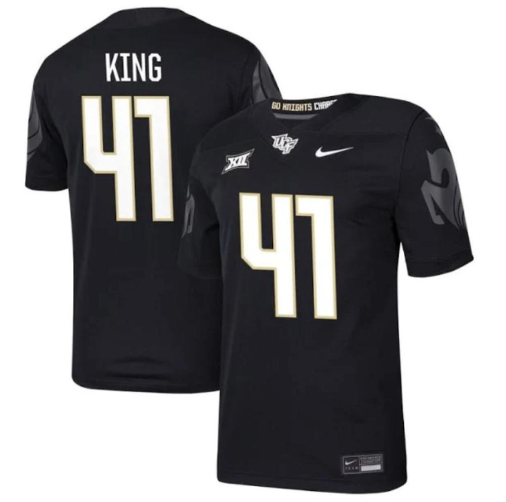 Mens Gage King Jersey 41 Ucf Knights Ncaa Football Black All Stitched