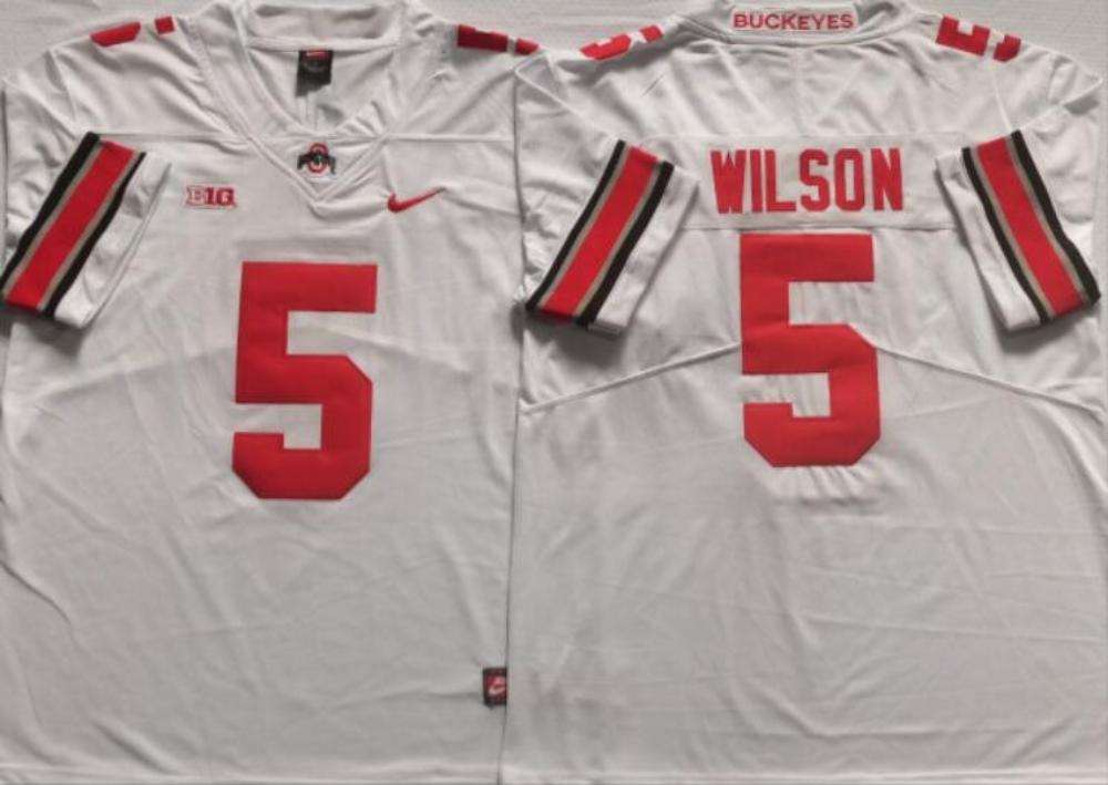 Mens Garrett Wilson 5 Ohio State Buckeyes Limited Jersey White