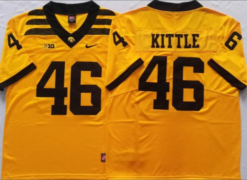 Mens George Kittle 46 Iowa Hawkeyes Limited Jersey Yellow