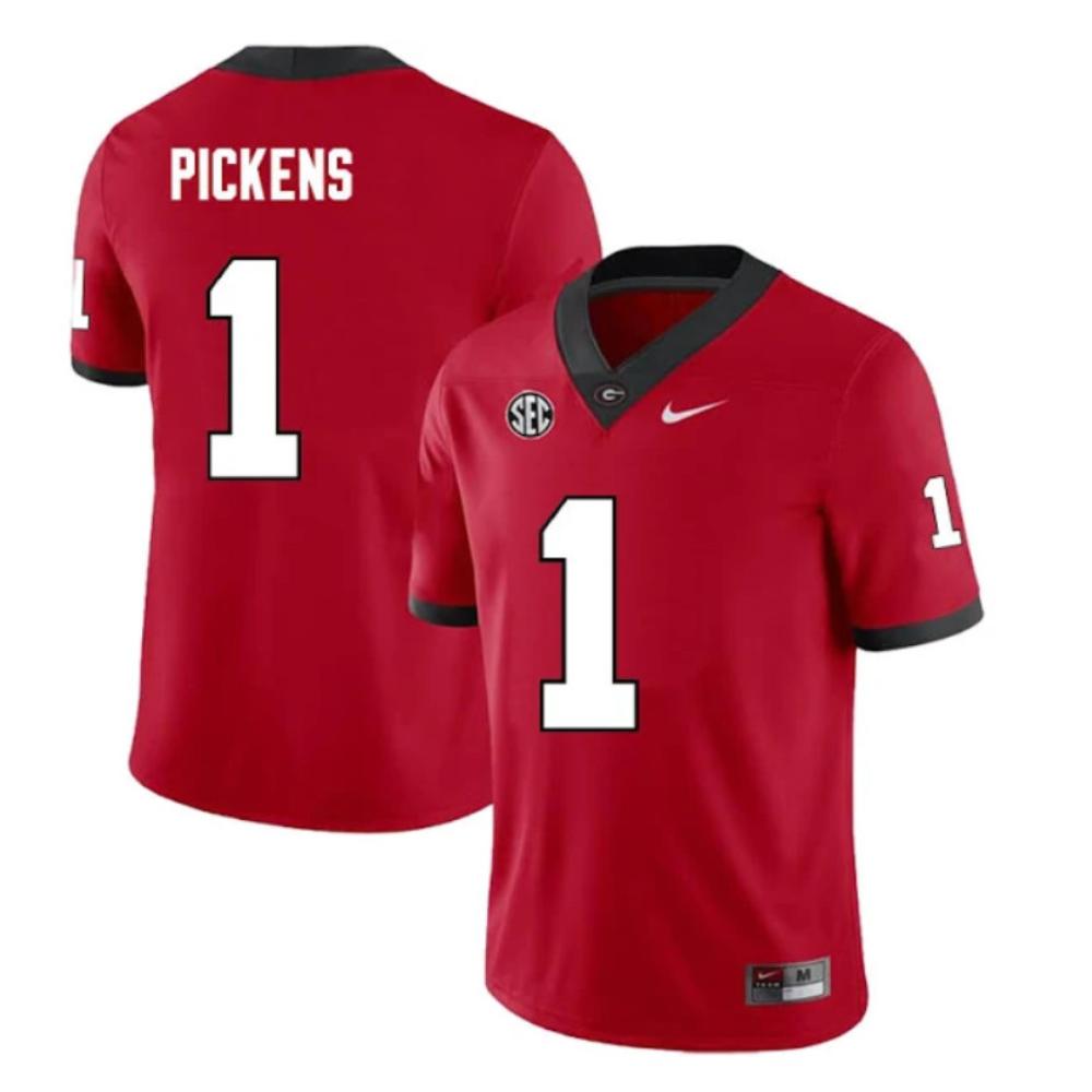 Mens Georgia Bulldogs 1 George Pickens Football Jersey Red