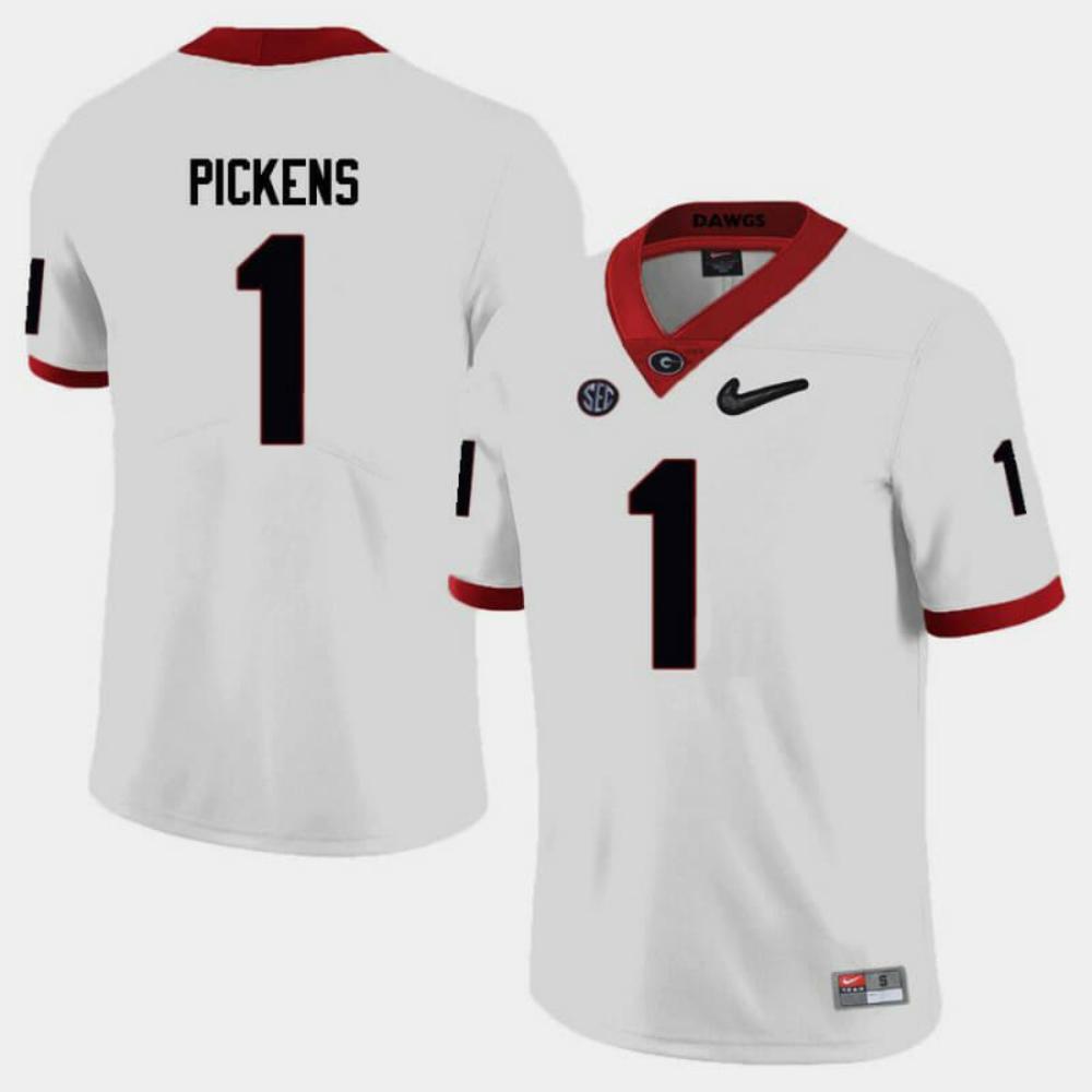 Mens Georgia Bulldogs 1 George Pickens Jersey College White