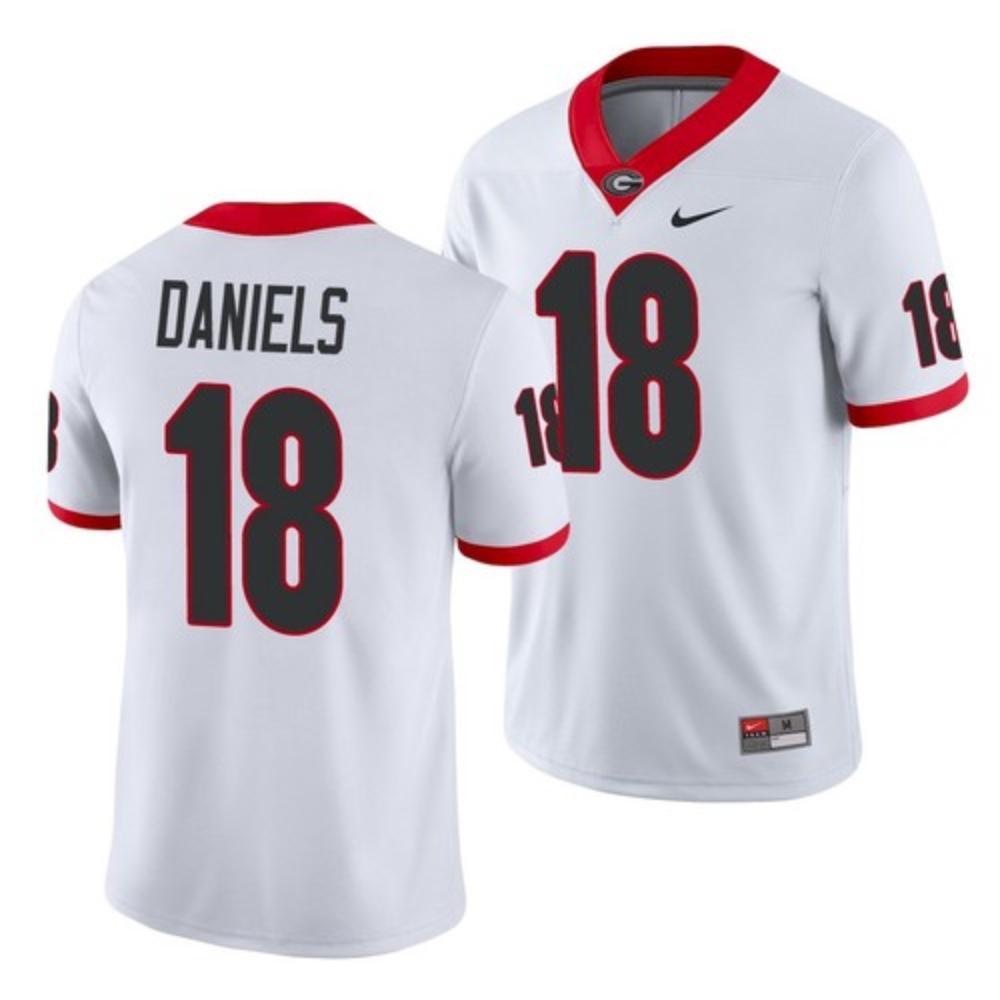 Mens Georgia Bulldogs 18 Jt Daniels White 2021 College Jersey
