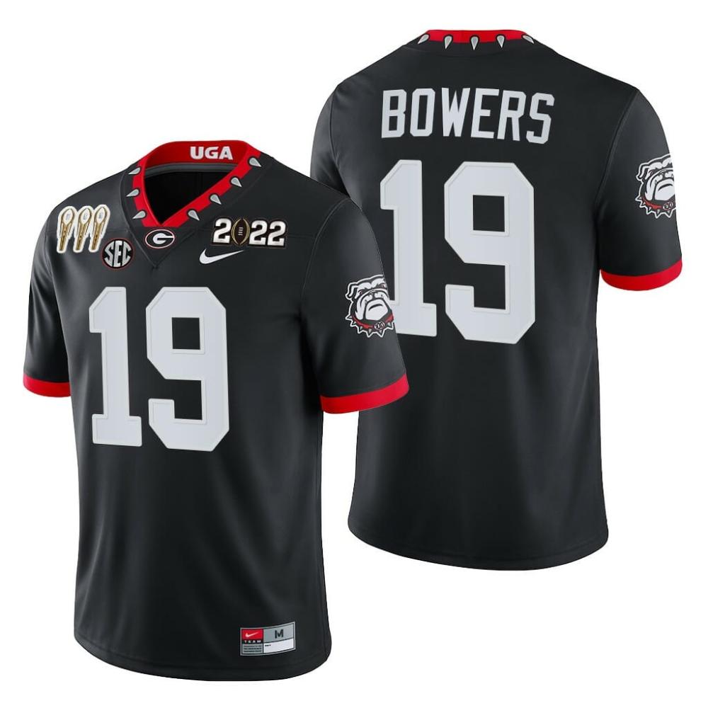 Mens Georgia Bulldogs 19 Brock Bowers 3 times Cfp National Champions Jersey B