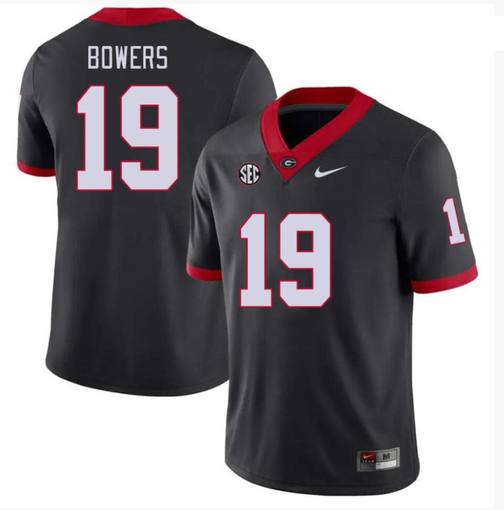 Mens Georgia Bulldogs 19 Brock Bowers College Football Jersey Black