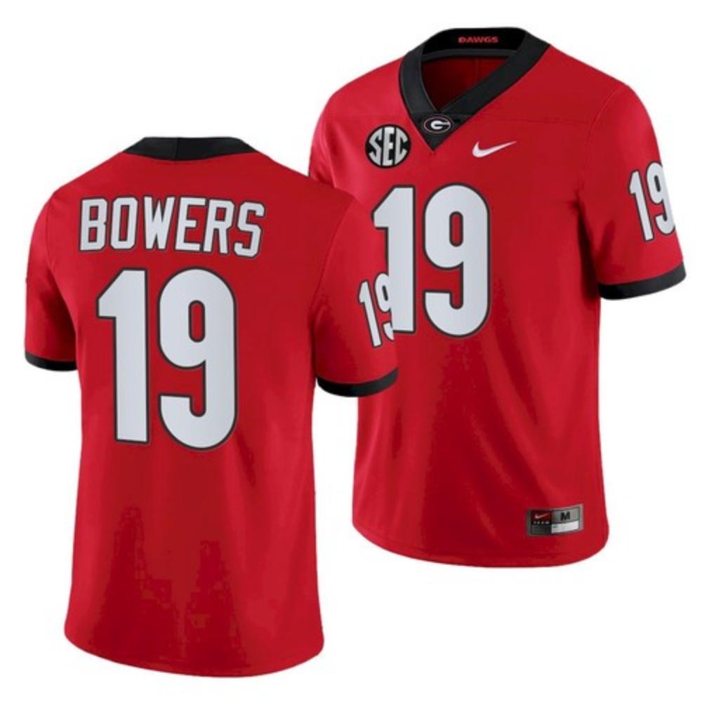 Mens Georgia Bulldogs 19 Brock Bowers Red 2021 College Jersey