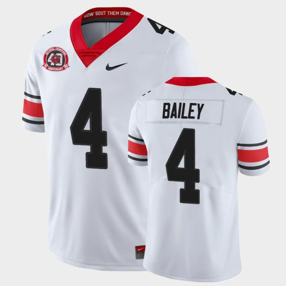 Mens Georgia Bulldogs 4 Champ Bailey White College 40th Anniversary Alternate