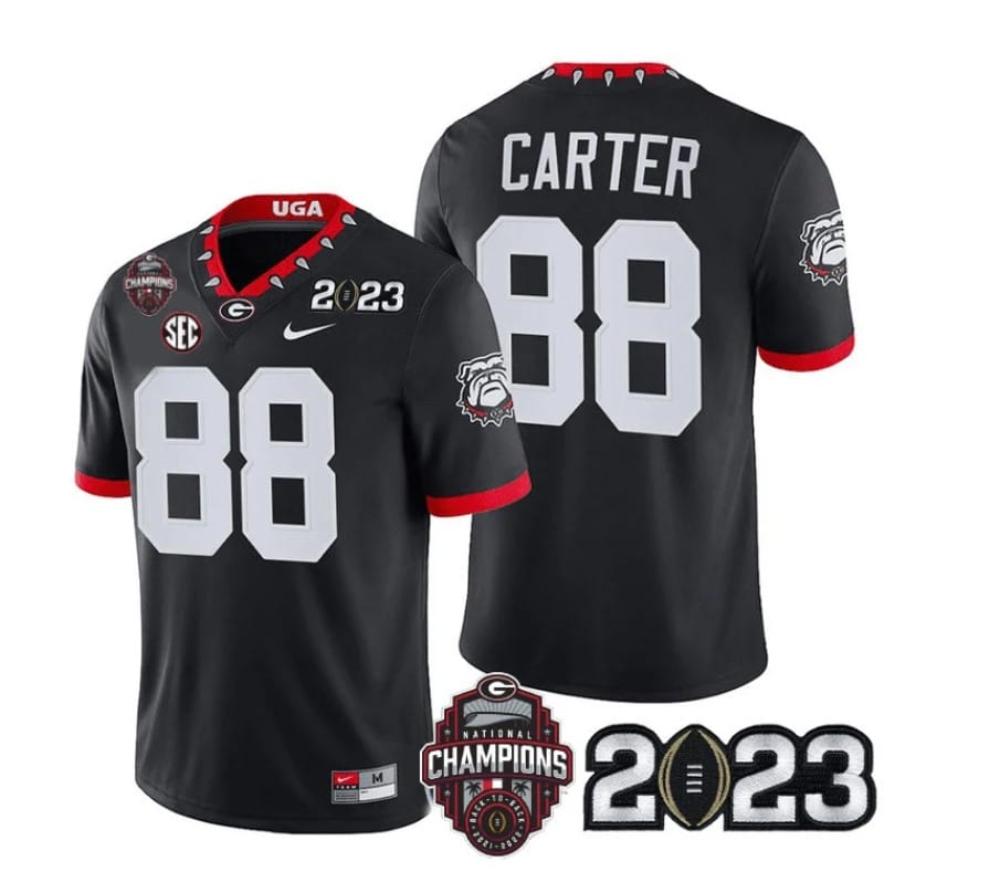 Mens Georgia Bulldogs Jalen Carter Jersey 88 Cfp National Champions Patch 202