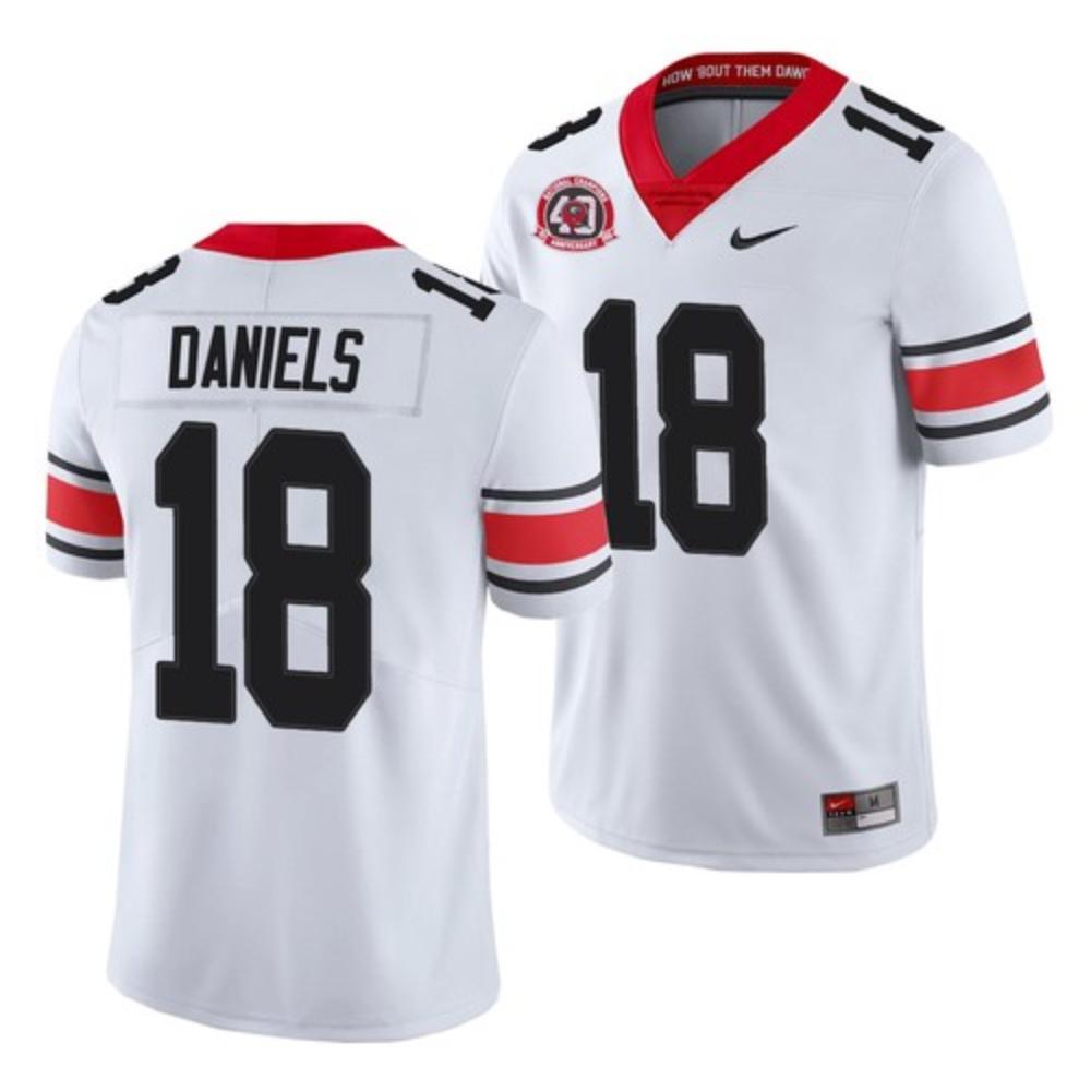 Mens Georgia Bulldogs Jt Daniels White 1980 40th Football Jersey