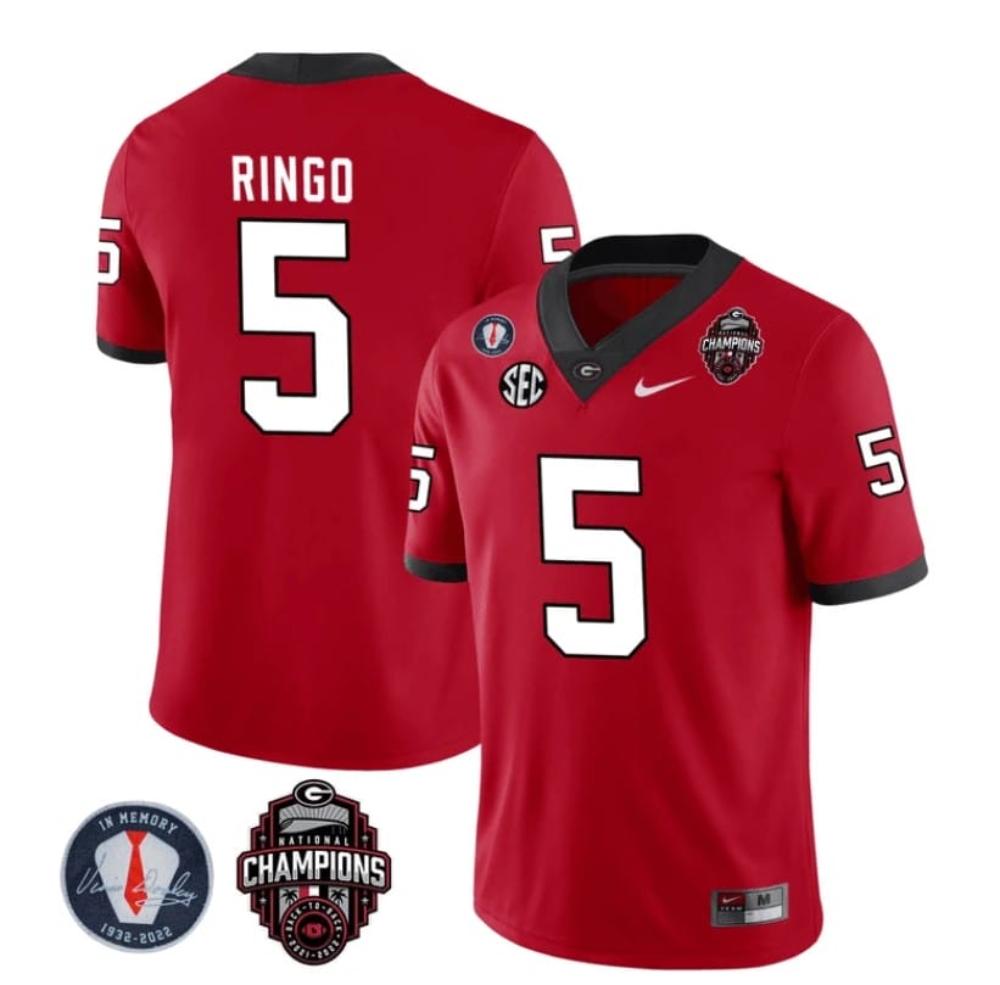 Mens Georgia Bulldogs Kelee Ringo Jersey 5 Back To Back National Champions Co