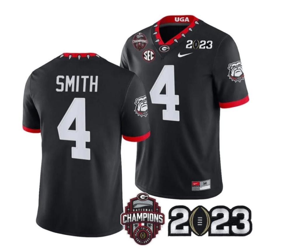 Mens Georgia Bulldogs Nolan Smith Jersey 4 Cfp National Champions Patch 2023