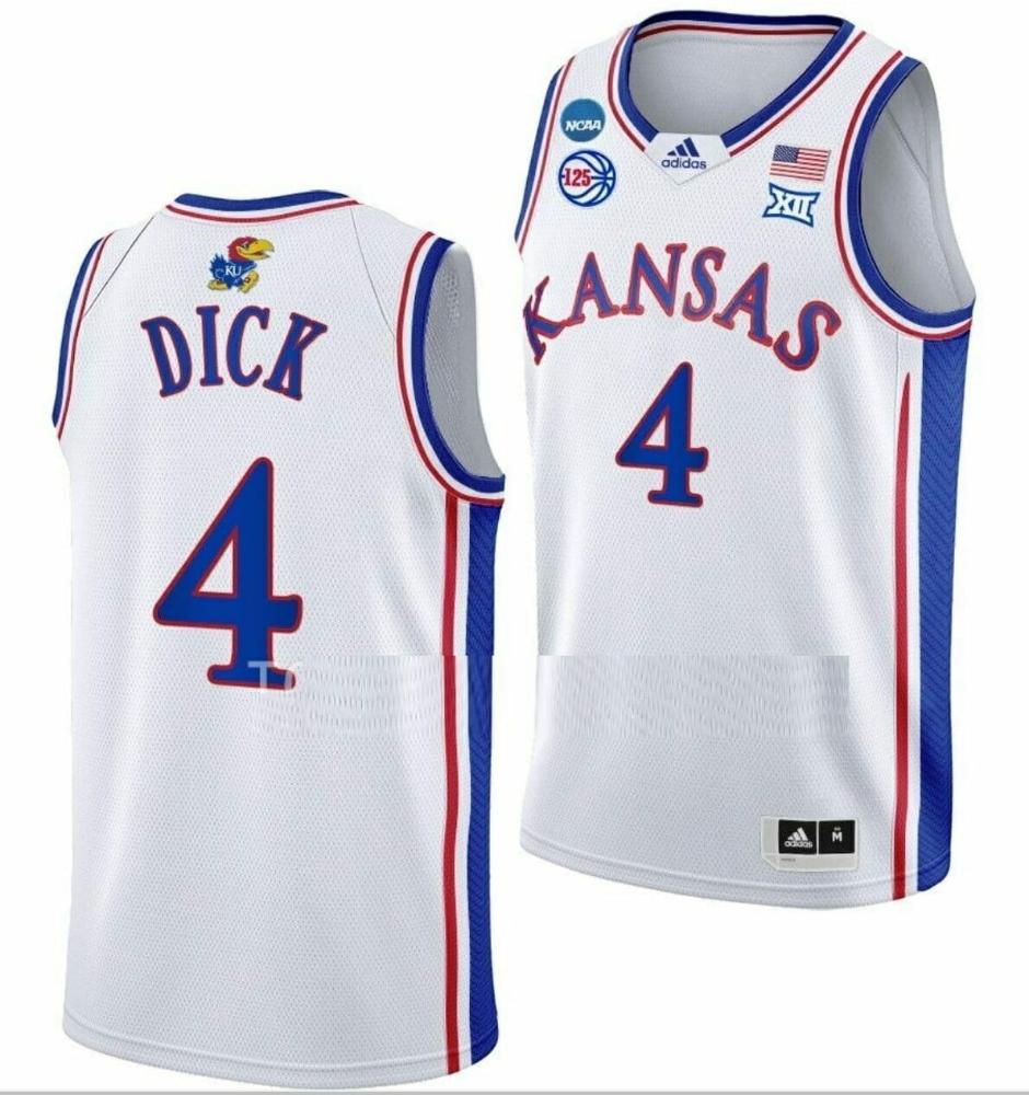 Mens Gradey Dick Jersey Kansas Jayhawks Basketball 2023 Ncaa March Madness Whi