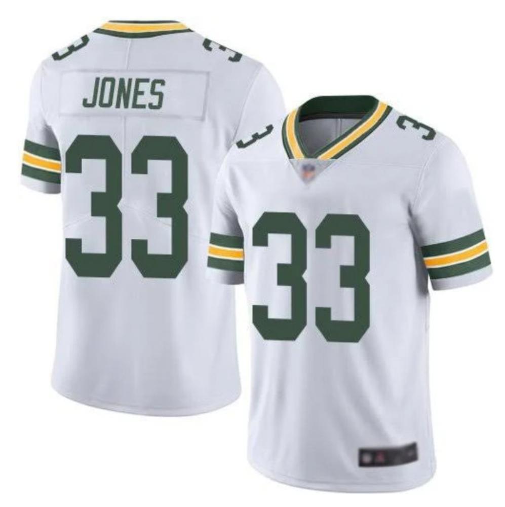 Mens Green Bay Packers Aaron Jones 33 Football Stitched Jersey White