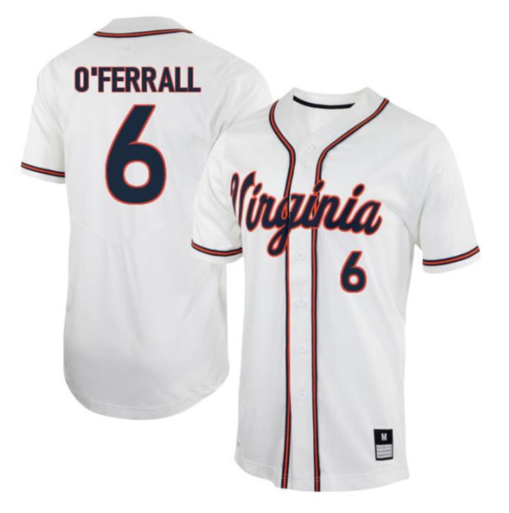 Mens Griff Oferrall 6 Jersey Virginia Cavaliers Baseball Jersey White