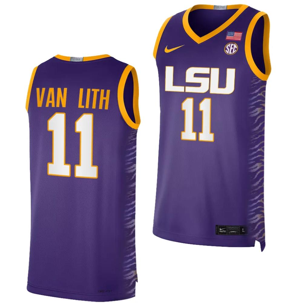 Mens Hailey Van Lith Lsu Tigers 11 Purple Basketball Jersey