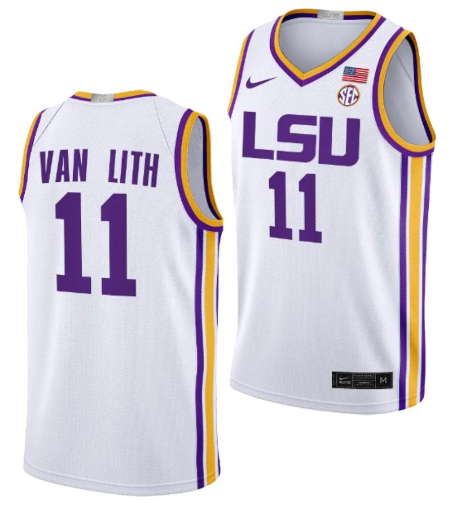 Mens Hailey Van Lith Lsu Tigers 11 White Basketball Jersey