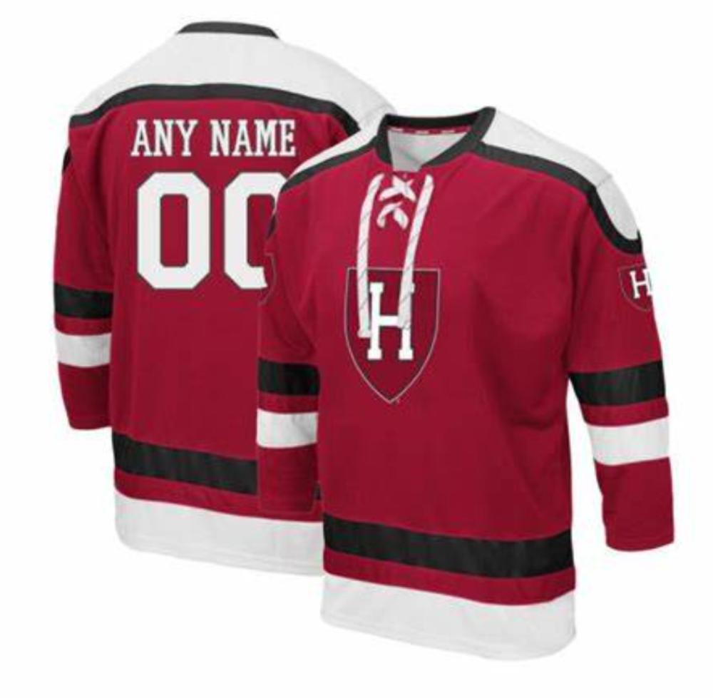 Mens Harvard Crimson Custom Jersey Stitched College Hockey Jersey